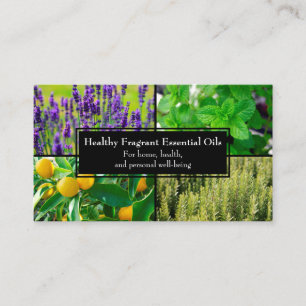 Cartão De Visita Óleos Essenciais Negócios Bem-Estar Herbal Natural