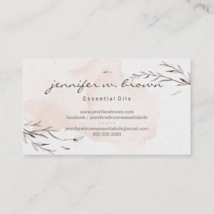 Cartão De Visita Óleos Essenciais Personalizados Florais Aquarela