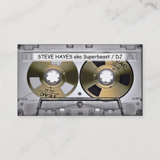 Cartão De Visita Olhar da cassete de banda magnética de música do (Frente)