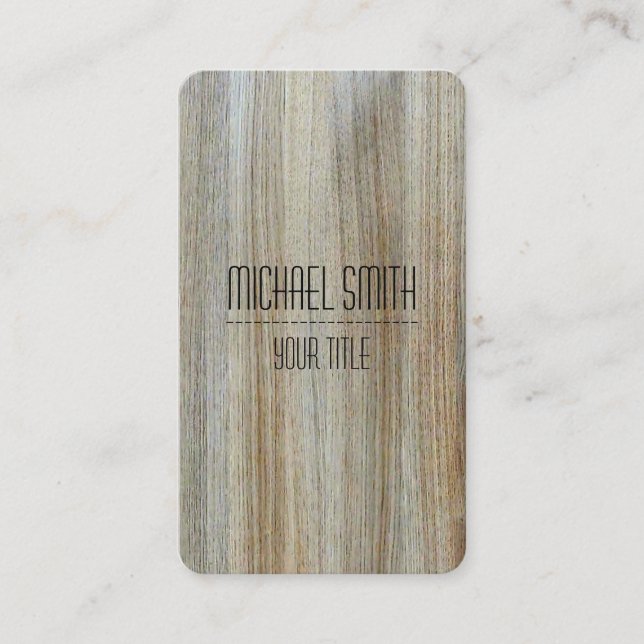 Cartão De Visita Olhar de madeira profissional #9 da grão (Frente)