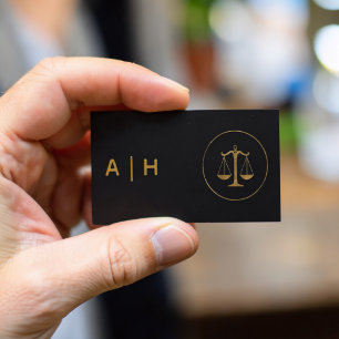 Cartão De Visita Olhar dourado - Libra Zodíaco - monograma preto