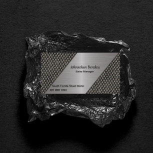 Cartão De Visita Olhar metálico à moda alumínio escovado