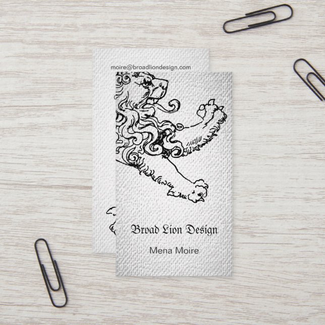 Cartão De Visita Olhar Textured leão do piso (Frente/Verso In Situ)