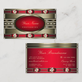 Cartão De Visita Olho Apanhando as Cores de Prata Vermelho com Diam