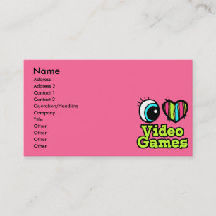 Cartão De Visita Olho Brilhante Coração Eu Amo Video Games
