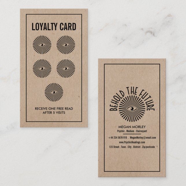 Cartão De Visita Olho de Providência, Leitura Psíquica (Frente/Verso)