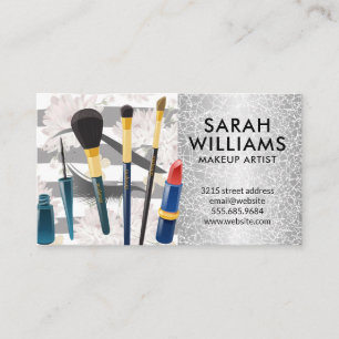 Cartão De Visita Olho Lash   Borboletas Florais   Pincéis de Mua