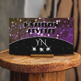 Cartão De Visita Olhos Apanhando Roxo Roxo Roxo Monograma