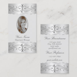 Cartão De Visita Olhos Capturando Cinzas Prateadas Ornamentos de Or