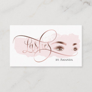 Cartão De Visita Olhos-de-Orelha-Maquiagem Lashes Rosa