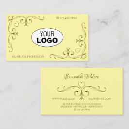 Cartão De Visita Olhos pegando cantos Dourados do Ornamentado com C