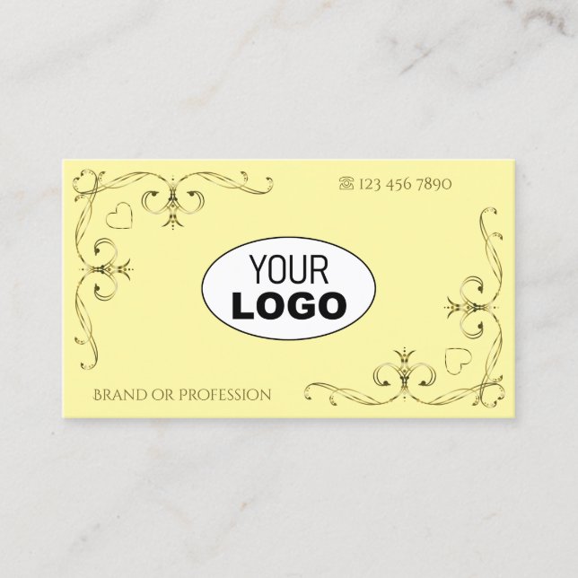 Cartão De Visita Olhos pegando cantos Dourados do Ornamentado com C (Frente)