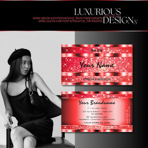 Cartão De Visita Olhos Pegando Ruby Red Glitter Sparkle Stars Moder