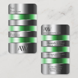 Cartão De Visita Olhos Pegando Verde Prateado Podem Olhar com Inici