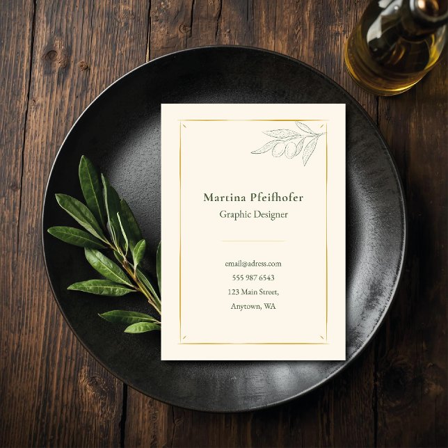Cartão De Visita "Olivenzweig elegant"  (Criador carregado)