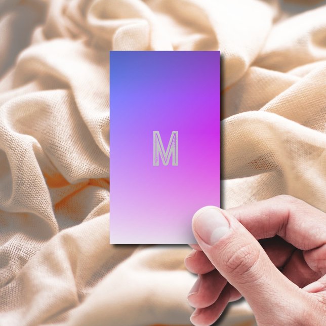 Cartão De Visita ombre azul-púrpura - moderna (Criador carregado)