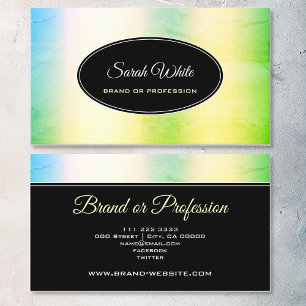 Cartão De Visita Ómbre Colorido Design Teal Blue Ombre