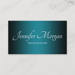 Cartão De Visita Ombre Elegante Preto e Teal