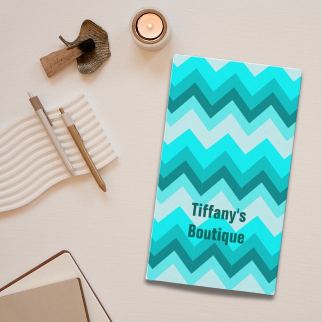 Cartão De Visita Ombre Girly Pattern Teal Turquoise Chevron (Ombre Girly Pattern Teal Turquoise Chevron Business Card)