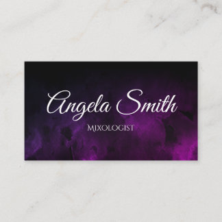 Cartão De Visita Ombre Preto Roxo Aquarela