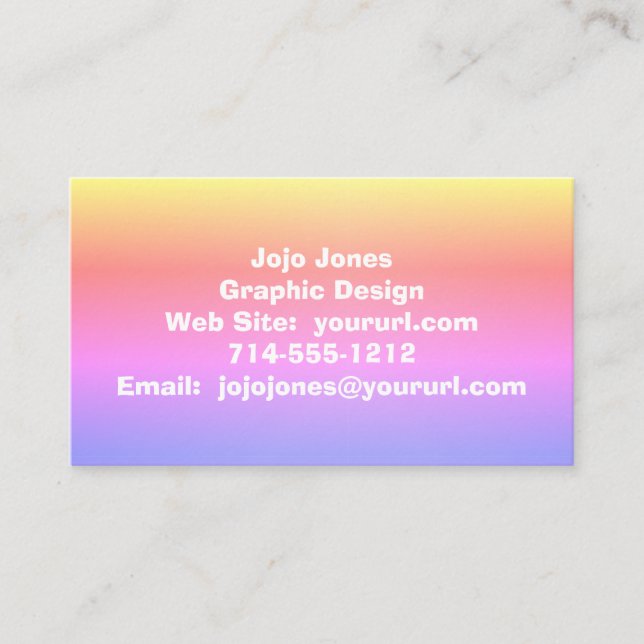 Cartão De Visita Ombre Púrpura Arco-Íris 4Adrian (Frente)