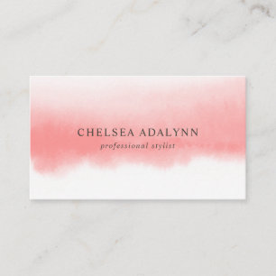 Cartão De Visita Ombre Rosa Aquarela Minimalista