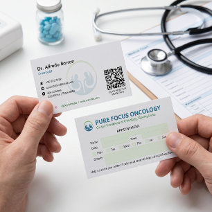Cartão De Visita Oncologia Empresa Clínica   Compromisso Simples
