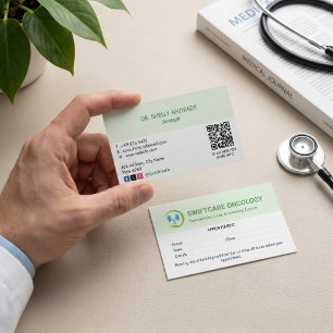 Cartão De Visita Oncologia Empresa Clínica   Compromisso Simples