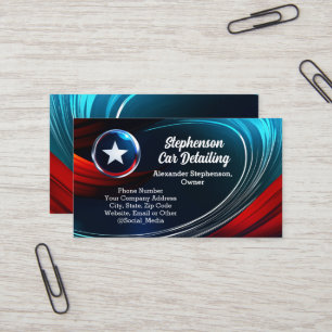 Cartão De Visita Onda Logotipo Patriótico Vermelho Branco Azul Estr