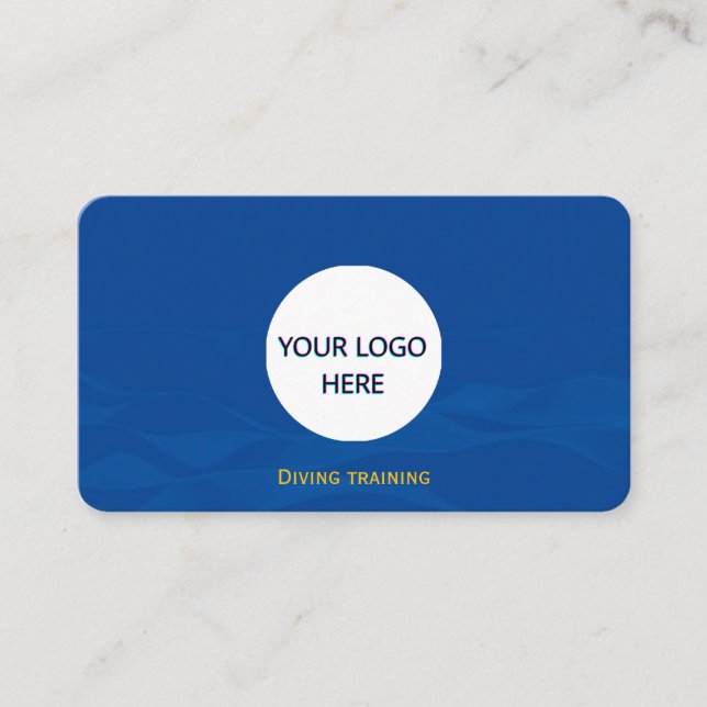 Cartão De Visita Ondas Azuis Totalmente Personalizáveis (Frente)