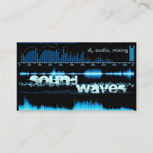 Cartão De Visita ondas de frequência azul DJ/cartão de visita do 