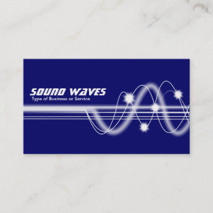 Cartão De Visita Ondas de som - Azul escuro
