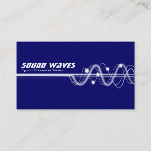 Cartão De Visita Ondas de som II - Azul escuro