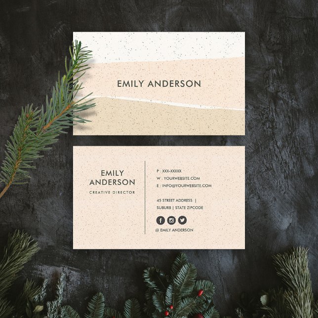 CARTÃO DE VISITA ONDAS DE TEXTURA DE CERAMIA MODERNA DE PINCO NEGRO (Criador carregado)