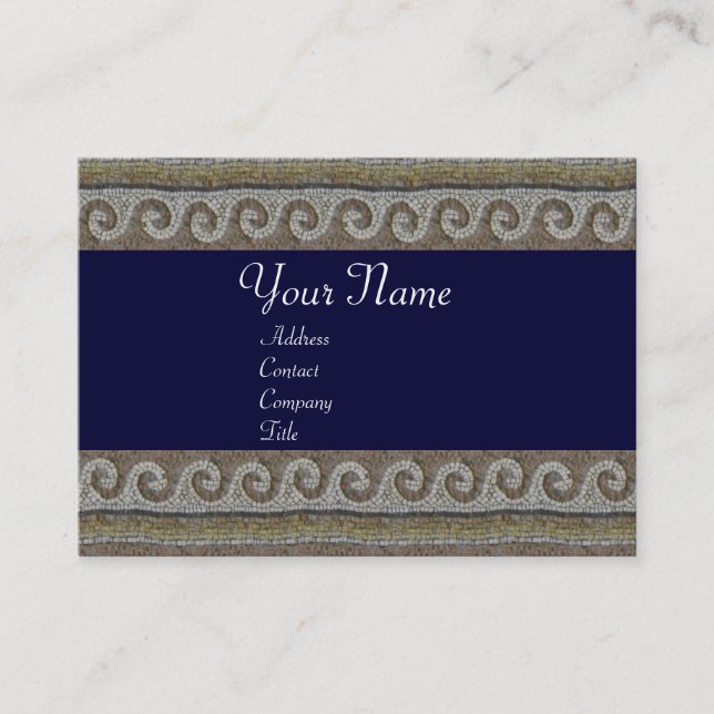 Cartão De Visita ONDAS MOSAIC , cinza clara, azul (Frente)