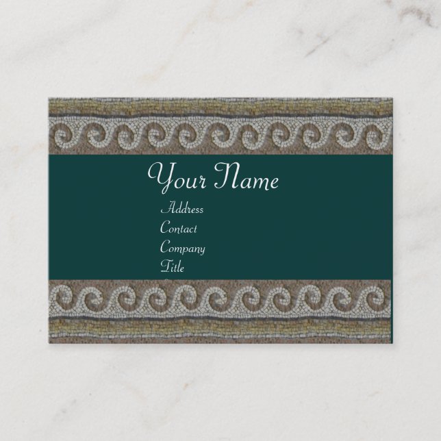 Cartão De Visita ONDAS MOSAIC , cinza clara verde (Frente)