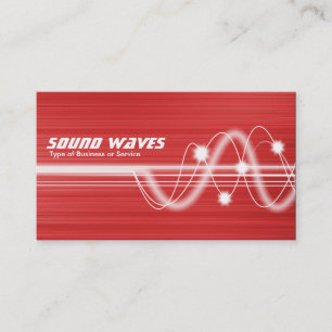 Cartão De Visita Ondas sonoras - Textura vermelha escovada II