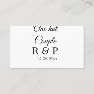 Cartão De Visita One hot add couple name initial letter text date