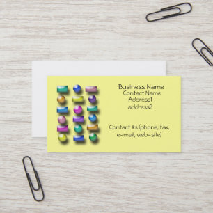 Cartão De Visita Ônibus. Placa - botões 3D