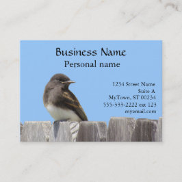 Cartão De Visita Ônibus. Placa - Flycatcher na cerca