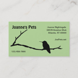 Cartão De Visita Ônibus. Placa - Hummingbird na Ramificação