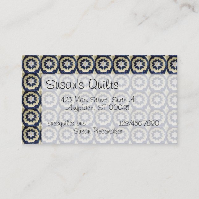 Cartão De Visita Ônibus. Placa - Padrão de inclinação estelar (Frente)