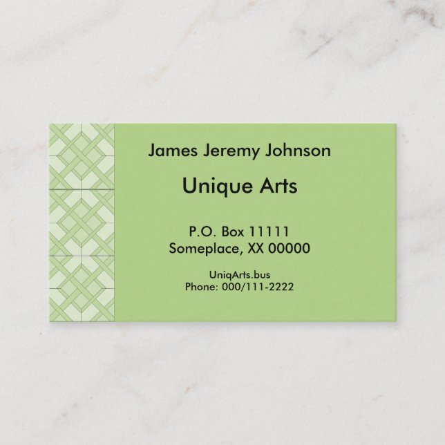 Cartão De Visita Ônibus. Placa - Três Azulejos de diamante (Frente)