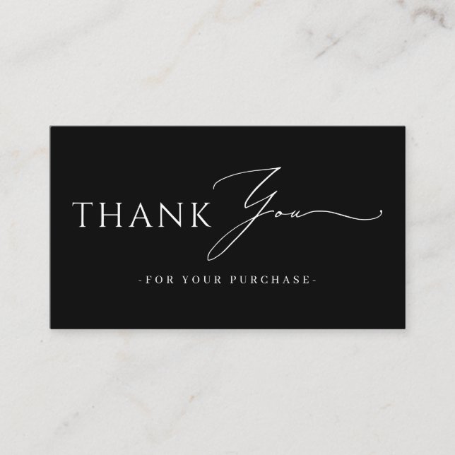 Cartão De Visita Online Store Thank You QR Code website Black (Frente)