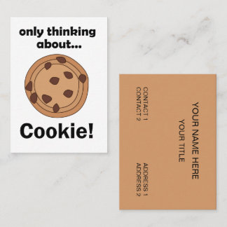 Cartão De Visita Only Thinking About Cookie Baker Restaurant