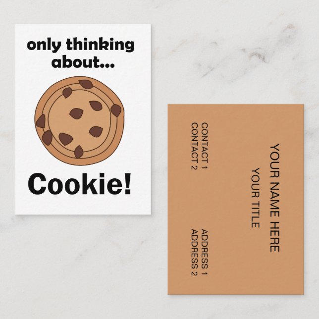 Cartão De Visita Only Thinking About Cookie Baker Restaurant (Frente/Verso)