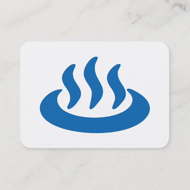 Cartão De Visita Onsen ♨ Hot Primavera 温 泉 Sinal Japonês (Verso)