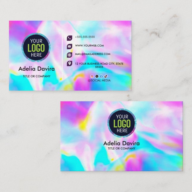 Cartão De Visita Opal Stone Luxury Business Card Design (Frente/Verso)
