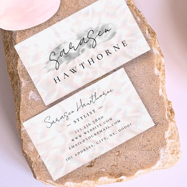 Cartão De Visita Opal Stone Silver Brusca Traço Luxo (Criador carregado)