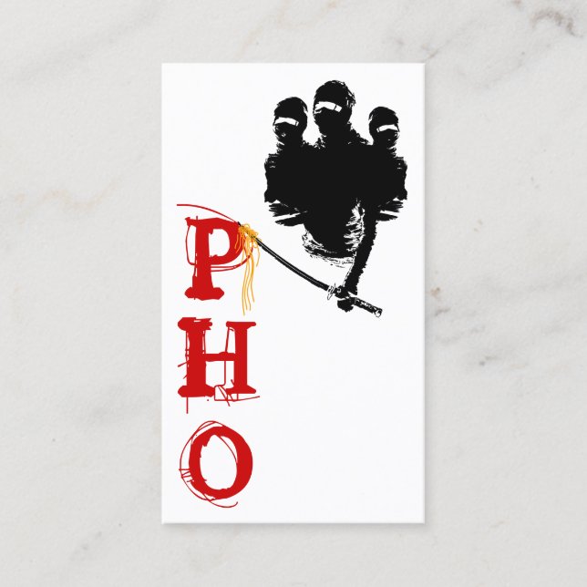 Cartão De Visita Opas: macarrão ninja (Frente)